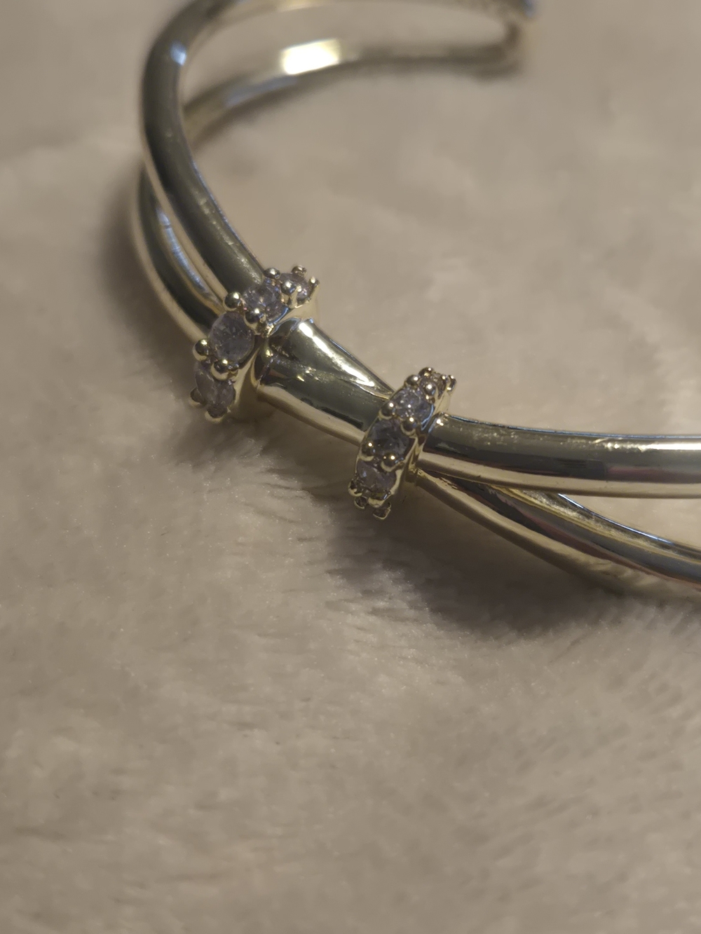 Kendra Scott Gold-Tone Crystal Crossover Cuff Bracelet - Picture 8 of 11